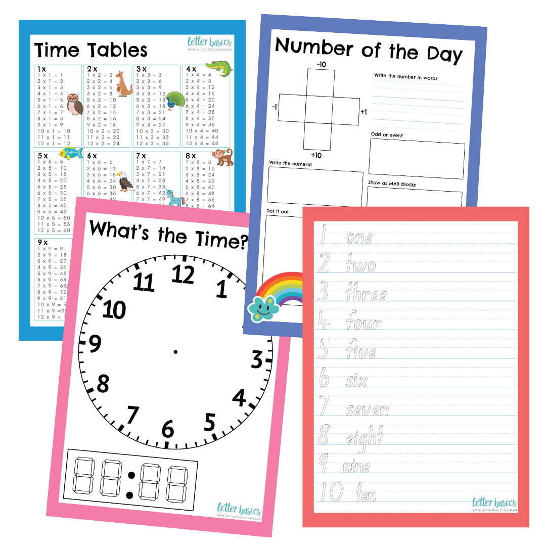 times tables and number of the day printables