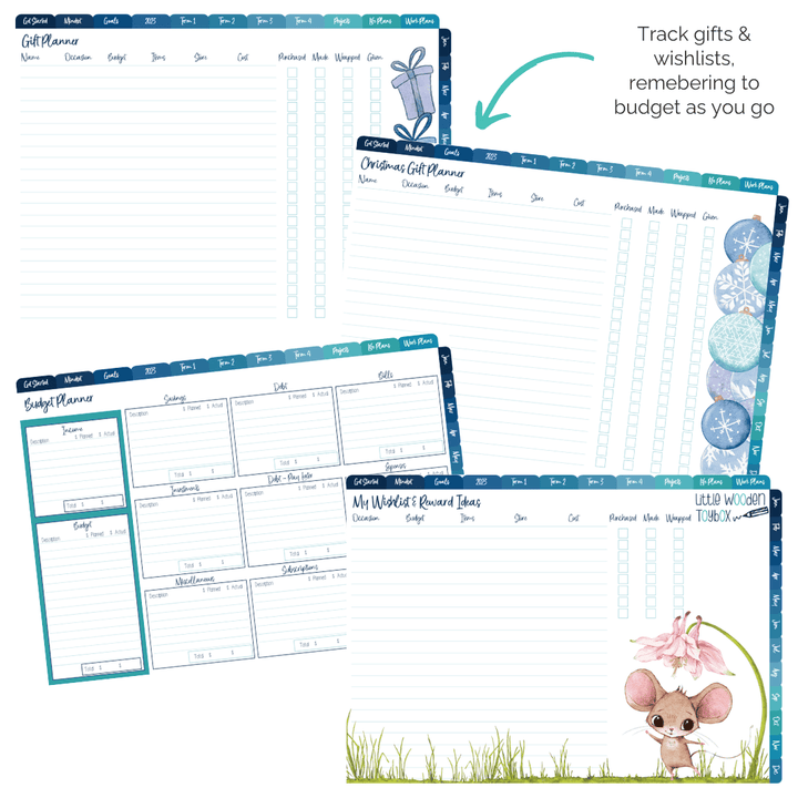 Gift planners budget planner