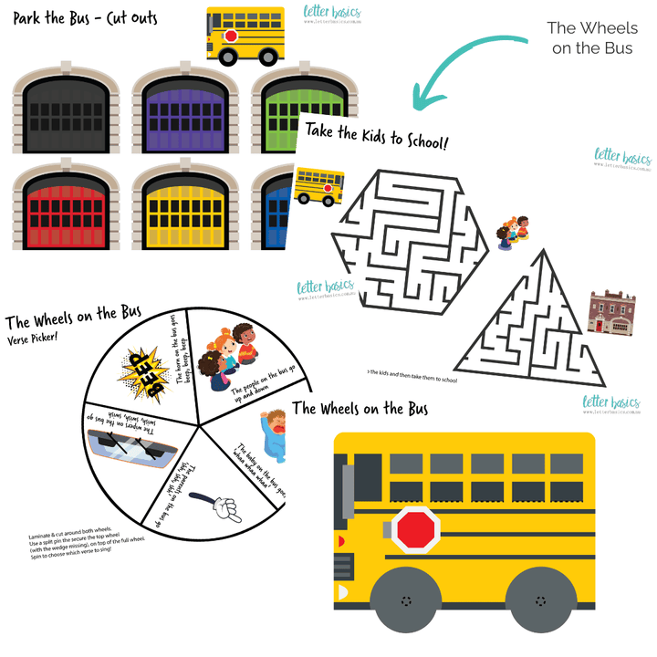 The Wheels on The Bus verse picker and mazes