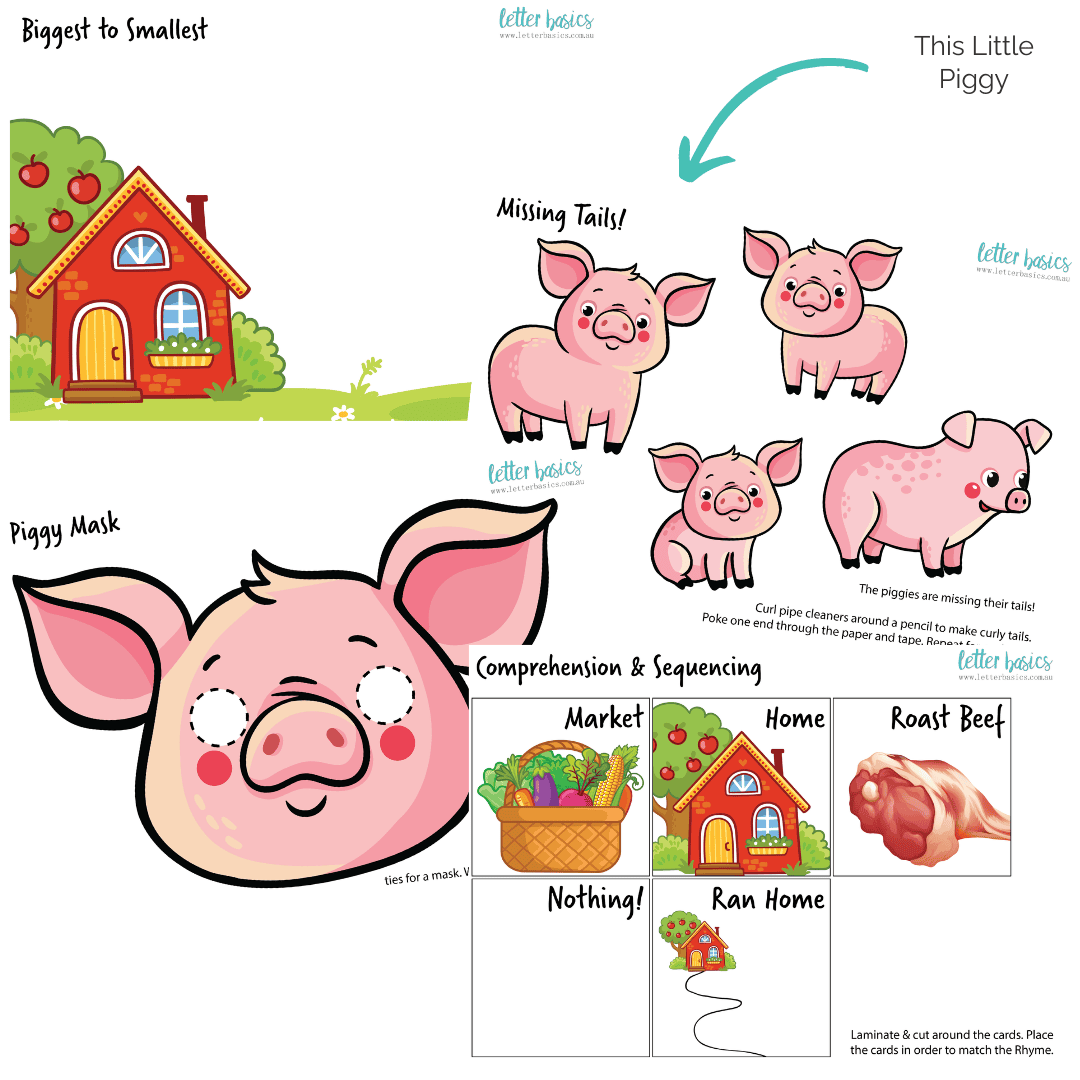 The Little Piggy comprehension and sequencing