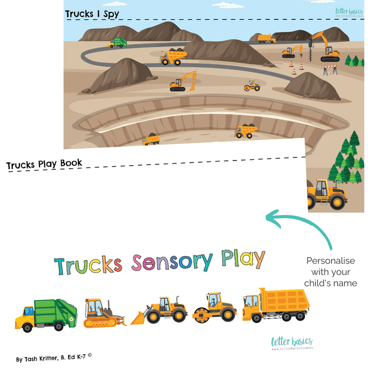 NEW Trucks Sensory Play Pack