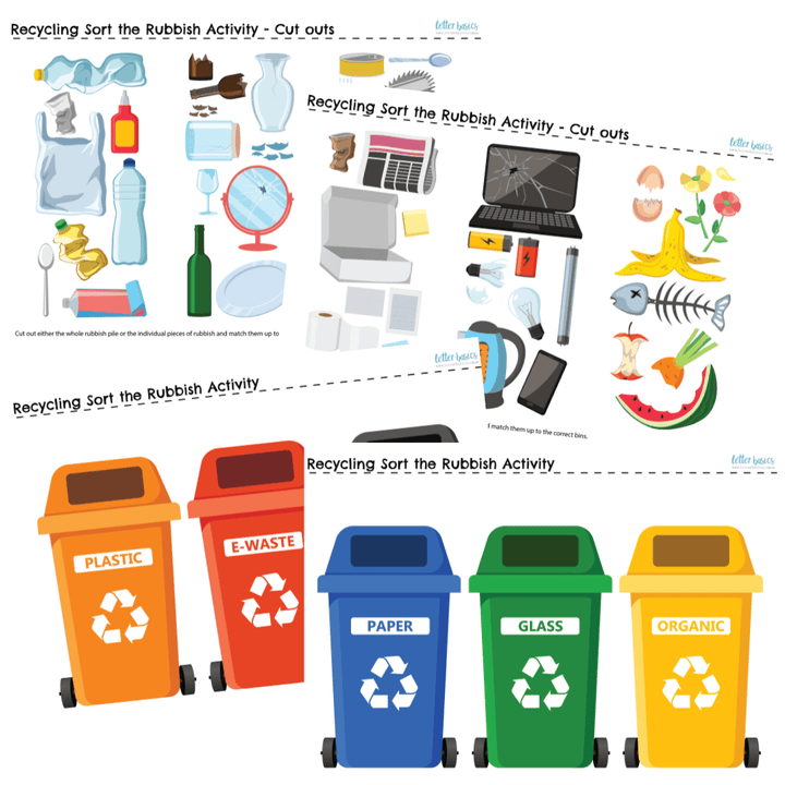 Reduce, Reuse & Recycle Rubbish Printable