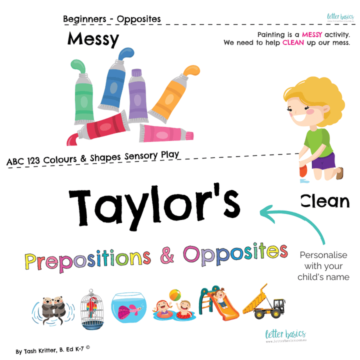 Opposites and Prepositions Printables