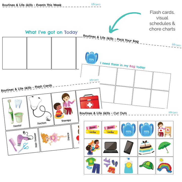 routines and organisation with picture cards