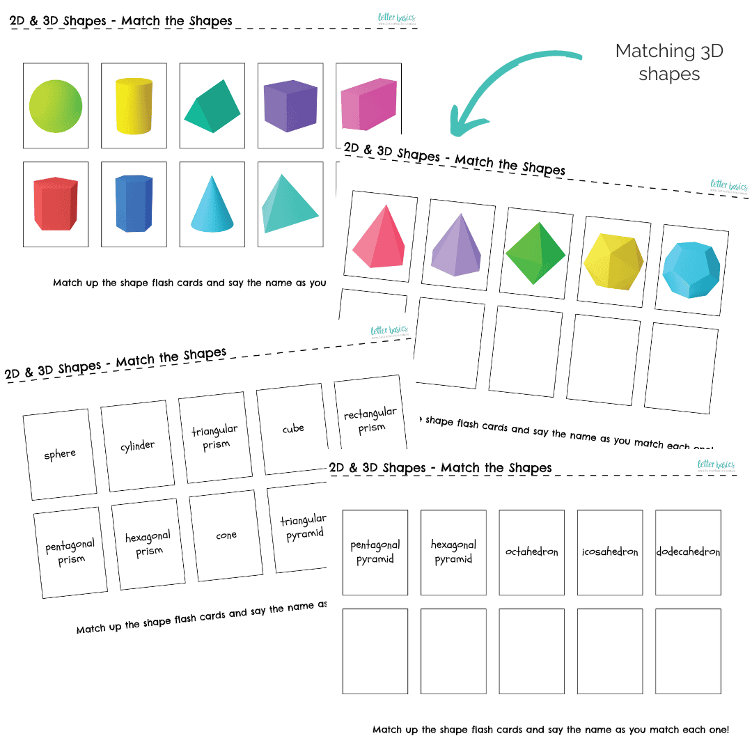 sort and match the shapes printables