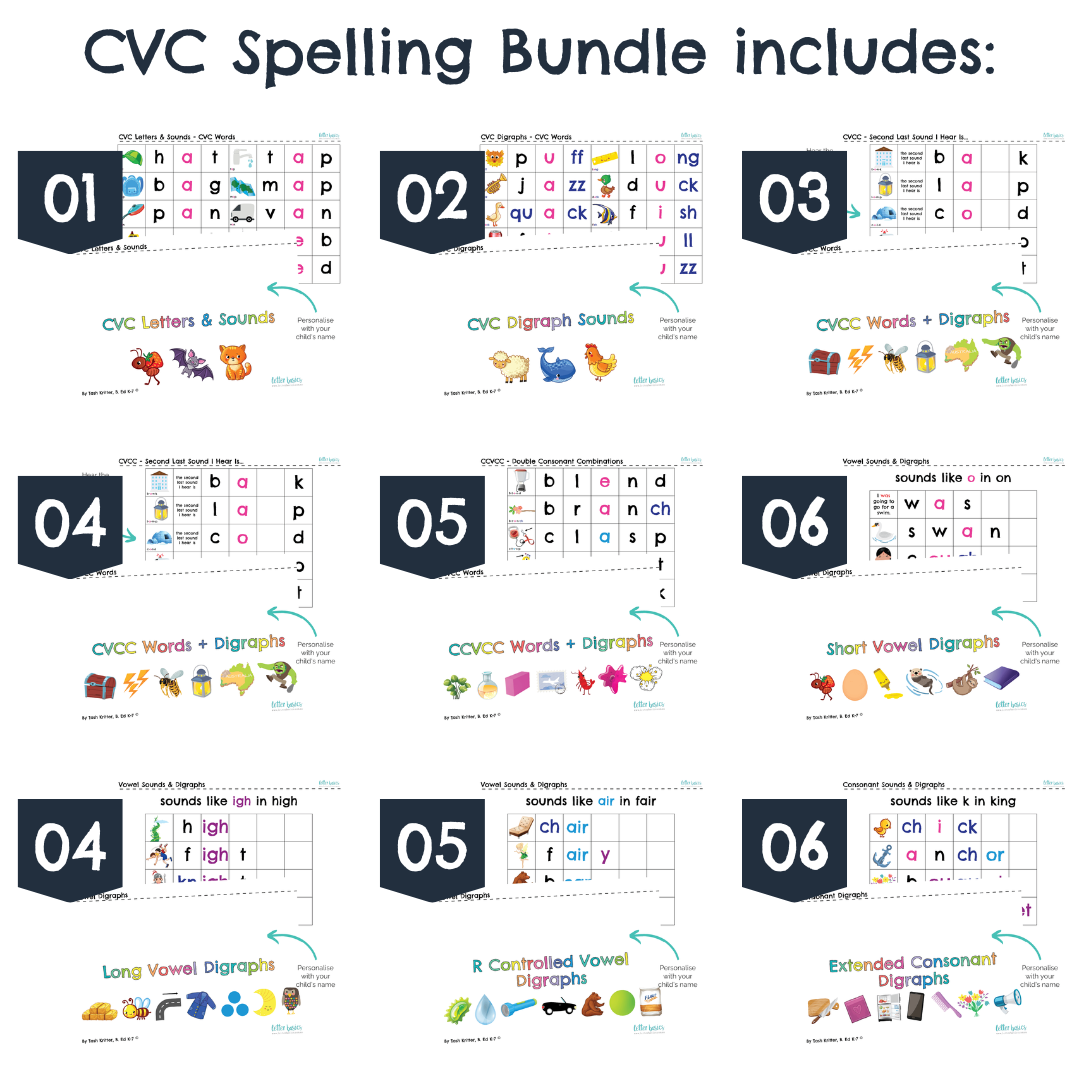 CVC spelling homeschool resources and printables