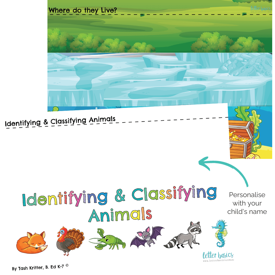 identifying and classifying different animals printable