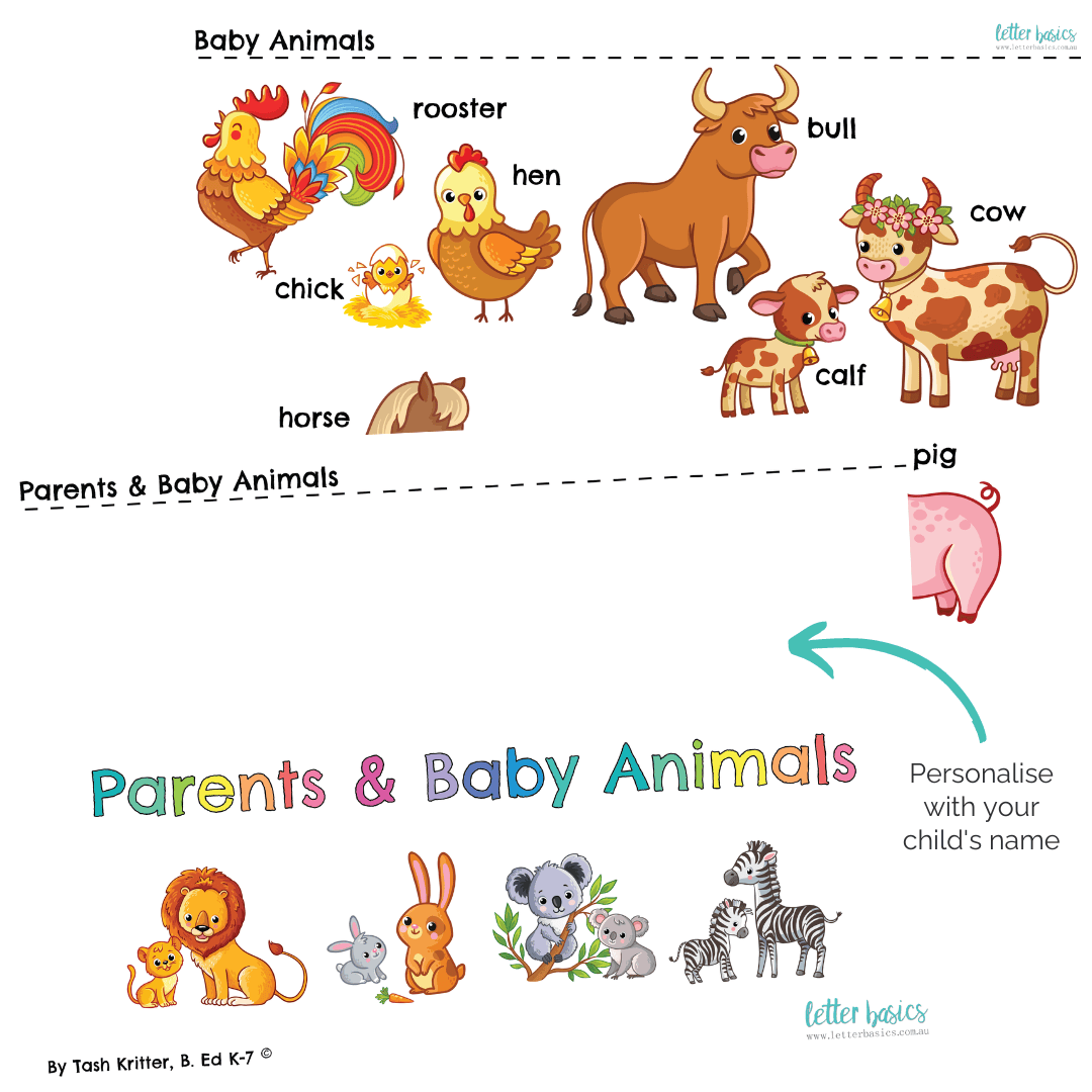 parent and baby animals worksheet and posters